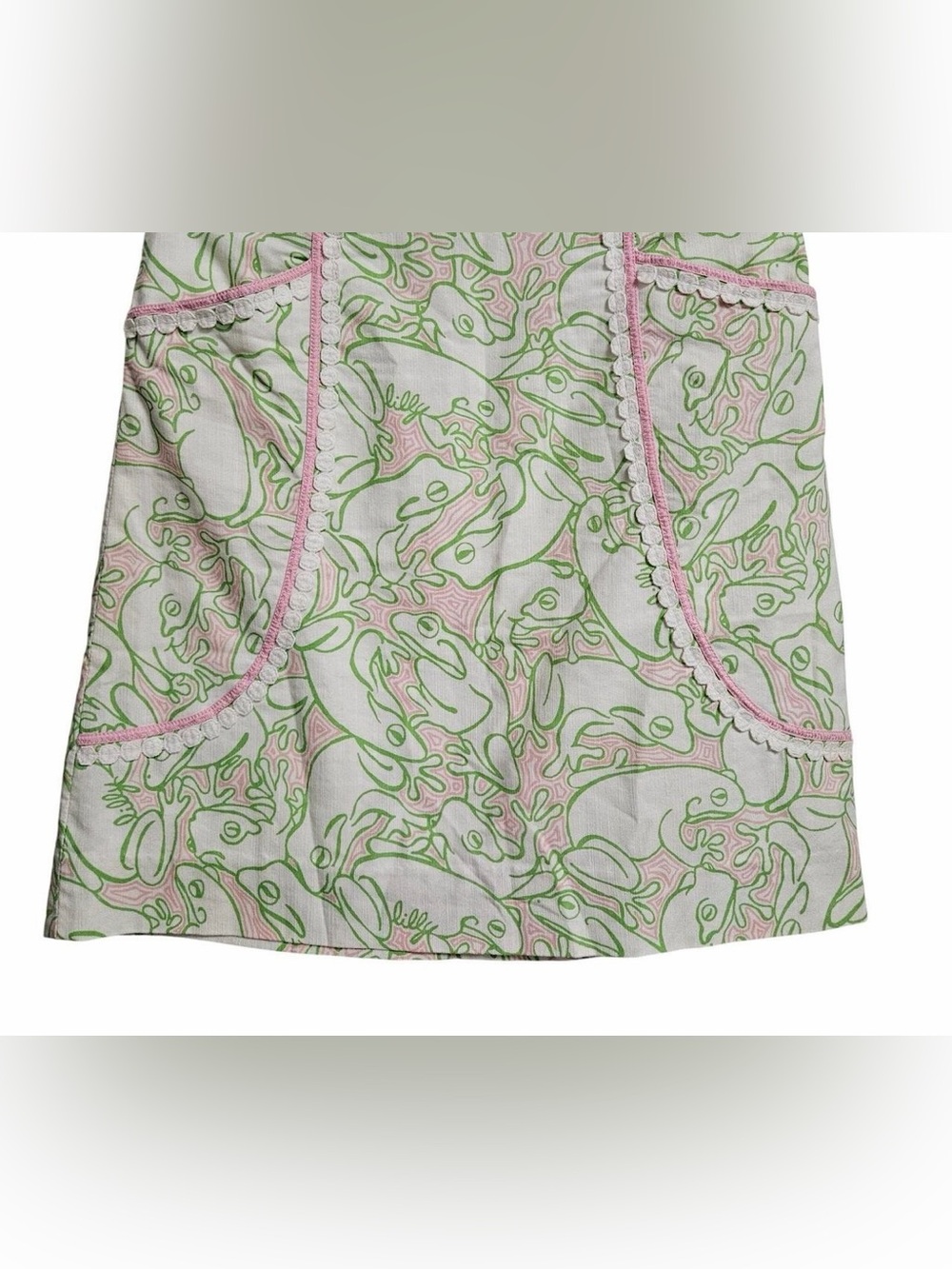 VINTAGE Lilly Pulitzer Pink & Green Frog Print Tank
